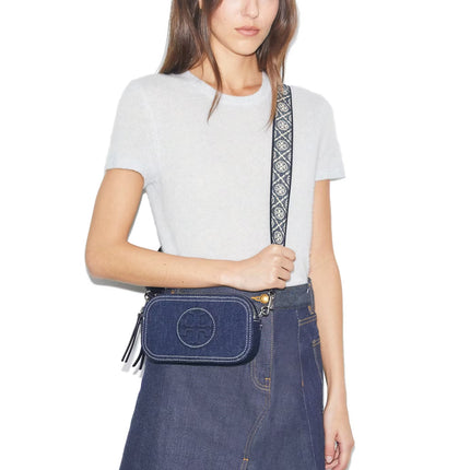 Tory Burch Women's Mini Miller Denim Crossbody Bag Royal Navy