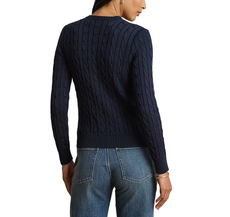 Polo Ralph Lauren Women's Cable-Knit Cotton-Blend Cardigan Lauren Navy