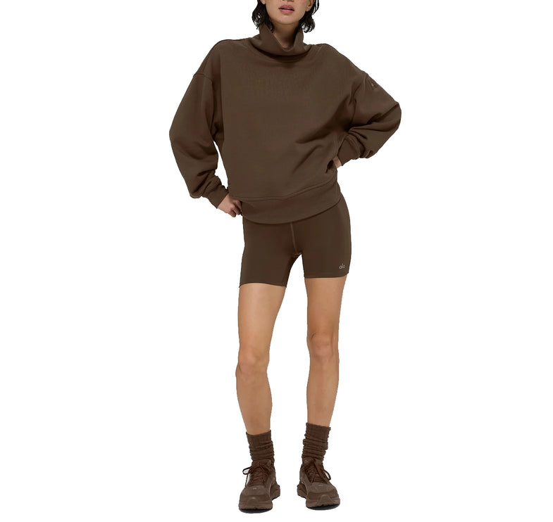 alo Women's Hazy Mock Neck Pullover Espresso