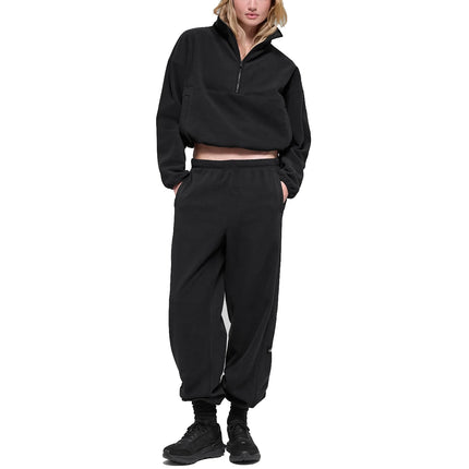 alo Women's Polar Fleece Retreat Cover Up Black