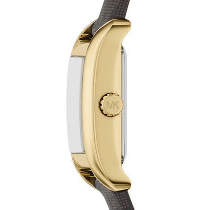 Michael Kors Women's Mini Monroe Gold-Tone and Logo Strap Watch Gold MKO1265