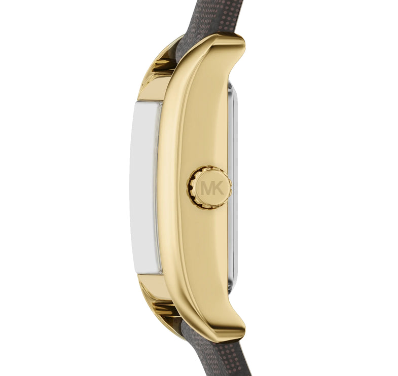 Michael Kors Women's Mini Monroe Gold-Tone and Logo Strap Watch Gold MKO1265