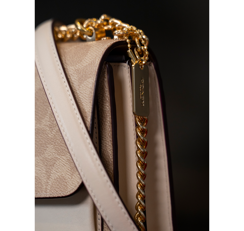 Coach Women's Mini Klare Crossbody Bag In Signature Canvas Gold/Sand/Chalk