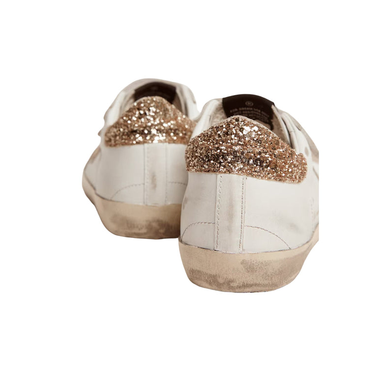 Golden Goose Women's Old School with Gold Star and Gold Glitter