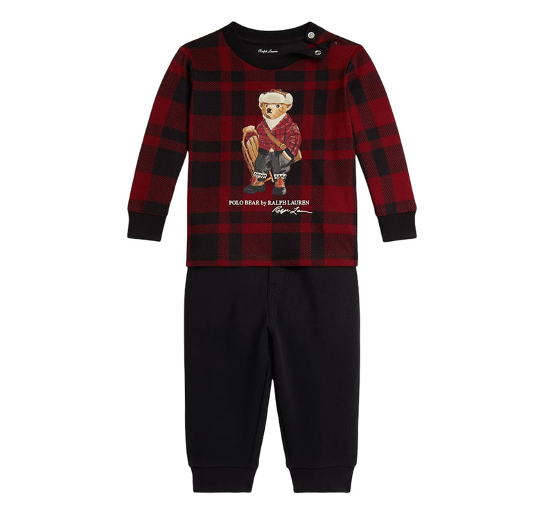Polo Ralph Lauren Baby Polo Bear Jersey Tee & Fleece Pant Set Multi