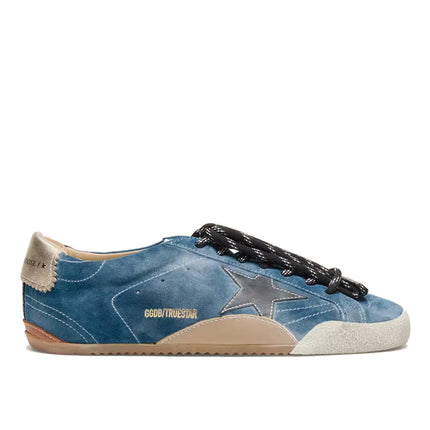 Golden Goose Women's True Star in Teal Suede with Black Star and Cream