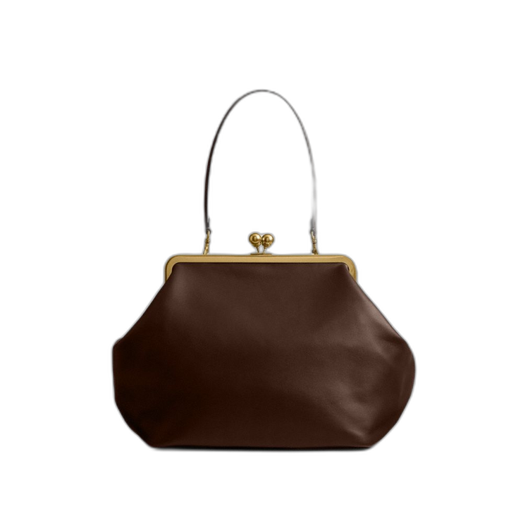 Coach Women's Large Kisslock Frame Bag Brass/Dark Brown