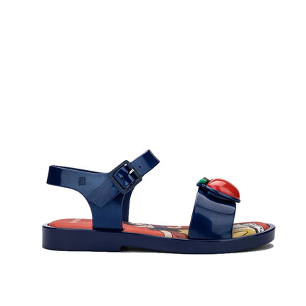 Mini Melissa + Disney Kids Mar Sandal Princess Metallic Blue