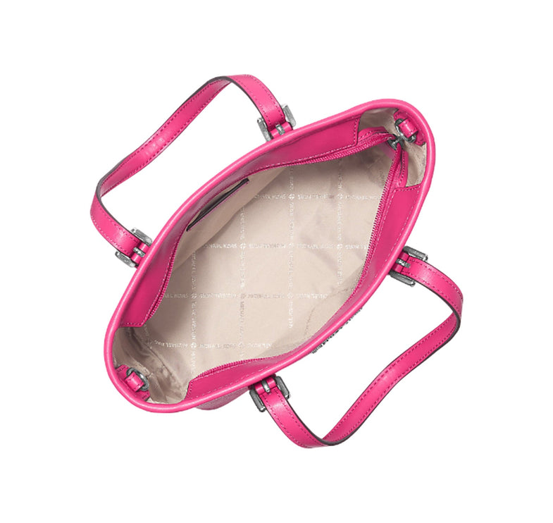 Michael Kors Women's Jet Set Travel Extra Small Logo Top-Zip Tote Bag Dragonfruit