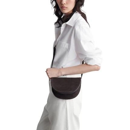 COS Women's Curved Crossbody Bag Dark Brown