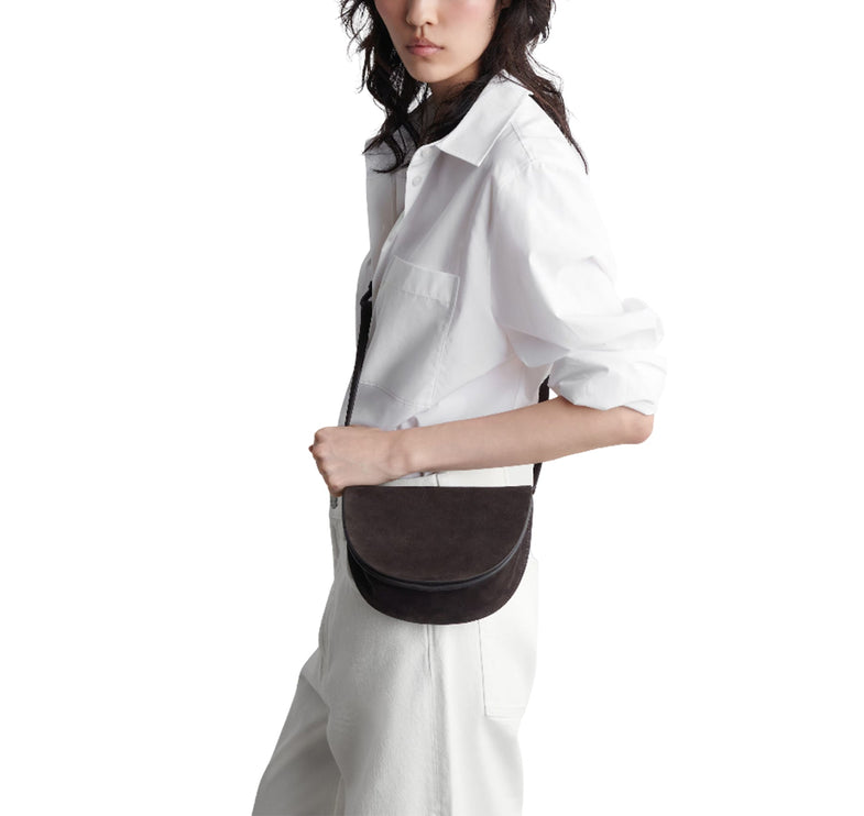 COS Women's Curved Crossbody Bag Dark Brown