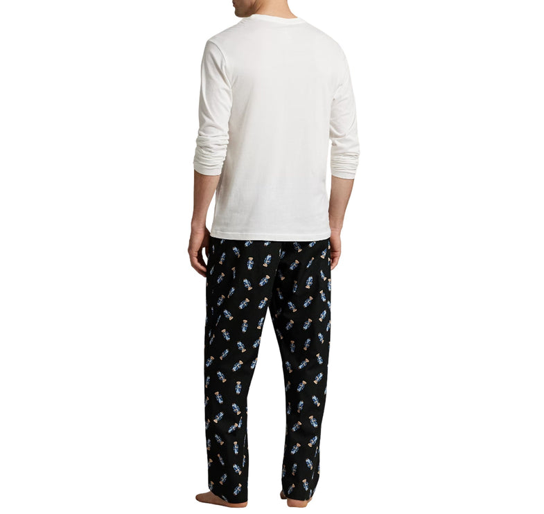 Polo Ralph Lauren Men's Polo Bear Cotton Sleep Set White/Black