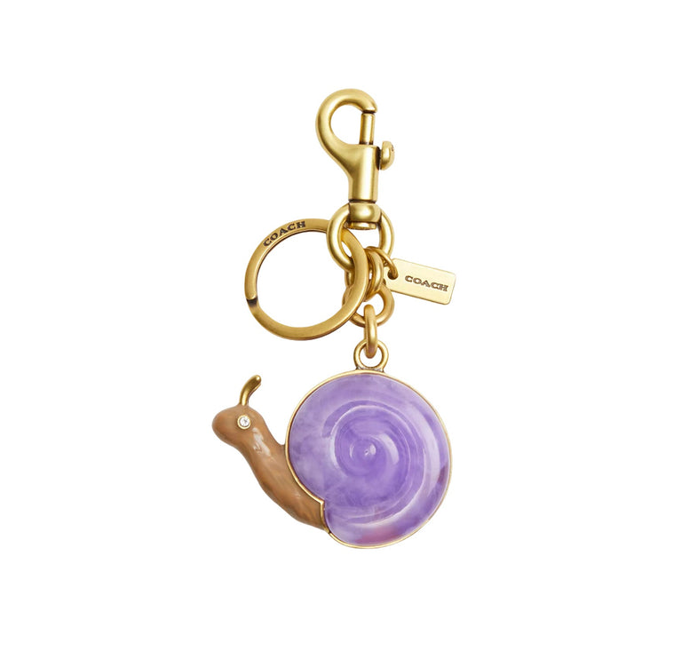 Coach Women's Snail Bag Charm Brass/Purple Multi