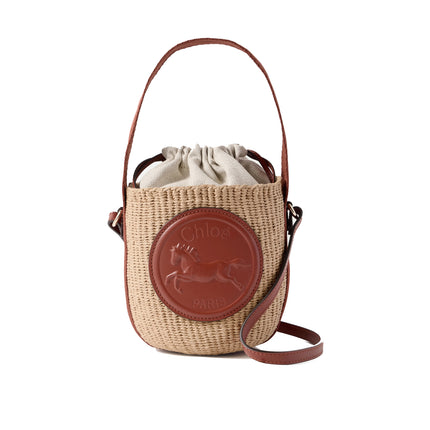 Chloé Women's Small Horse Medal Woody Basket Natural/Brown
