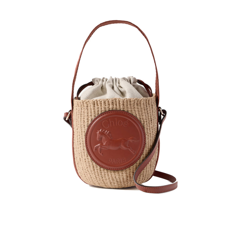 Chloé Women's Small Horse Medal Woody Basket Natural/Brown
