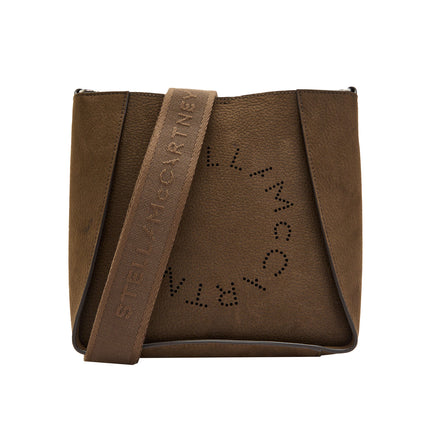 Stella McCartney Women's Logo Suede Crossbody Bag Mocha
