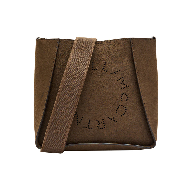 Stella McCartney Women's Logo Suede Crossbody Bag Mocha