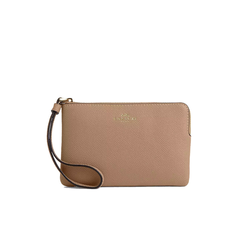 Coach Women's Corner Zip Wristlet Gold/Taupe