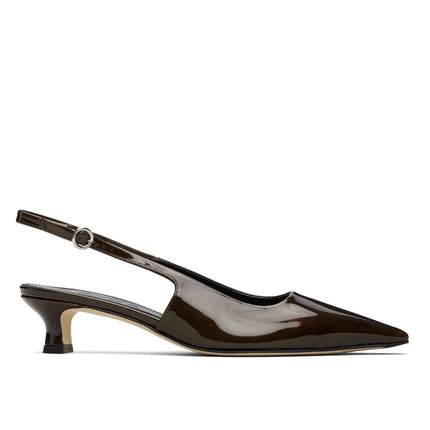 AEYDE Women's Catrina Slingback Pumps Moka Patent