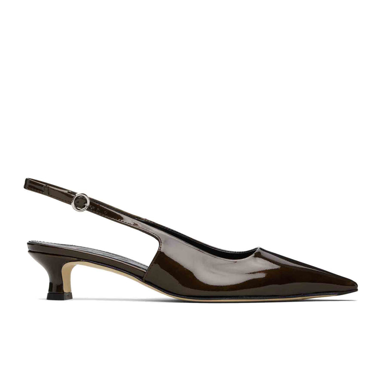 AEYDE Women's Catrina Slingback Pumps Moka Patent