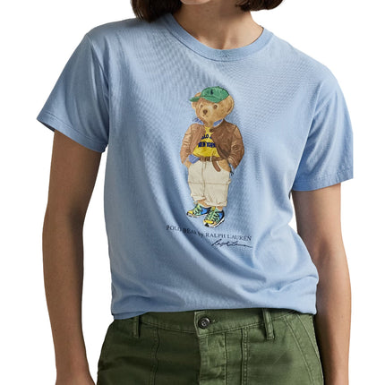 Polo Ralph Lauren Women's Polo Bear Cotton Jersey Tee Chambray Blue