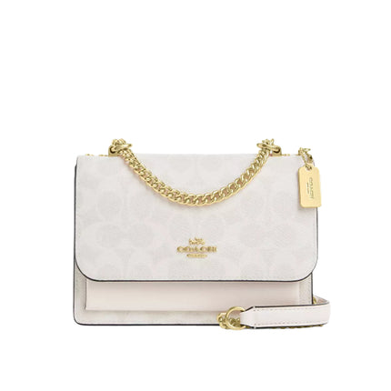 Coach Women's Mini Klare Crossbody Bag In Signature Canvas Gold/White/Chalk