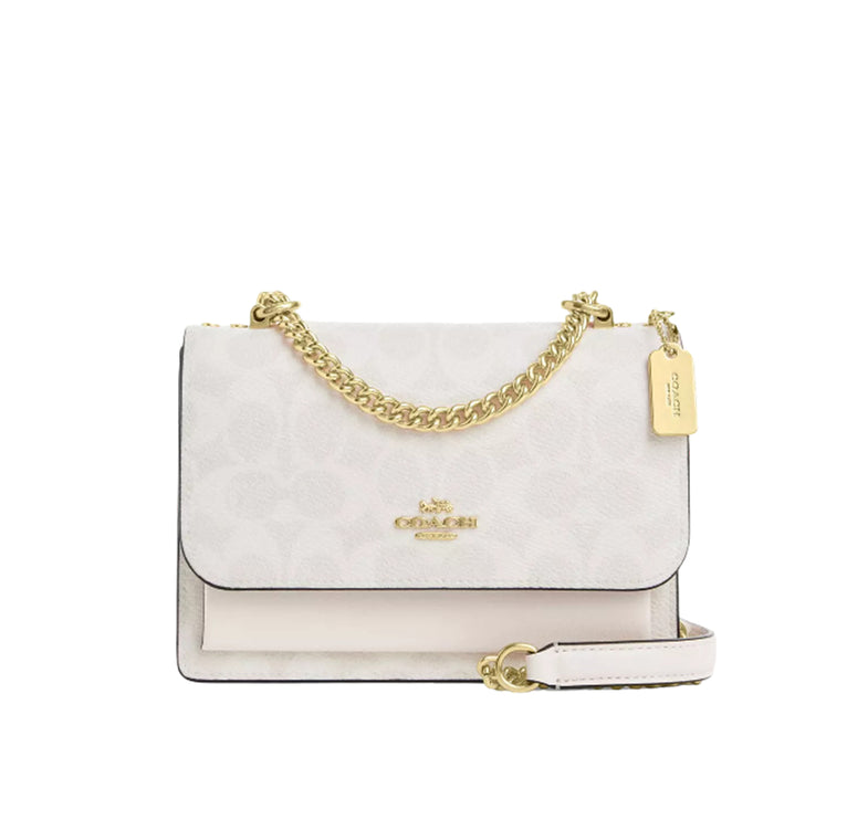 Coach Women's Mini Klare Crossbody Bag In Signature Canvas Gold/White/Chalk