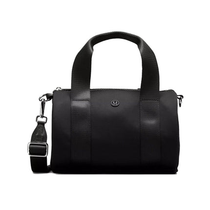 lululemon Women's Knit Nylon Mini Barrel Duffle Bag 5L Black/Silver