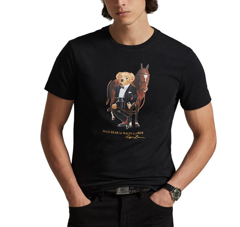 Polo Ralph Lauren Men's Polo Bear Cotton T-Shirt Polo Black