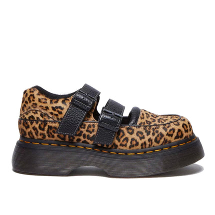 Dr. Martens Women's Buzz Leopard Mary Jane Shoes Light Tan