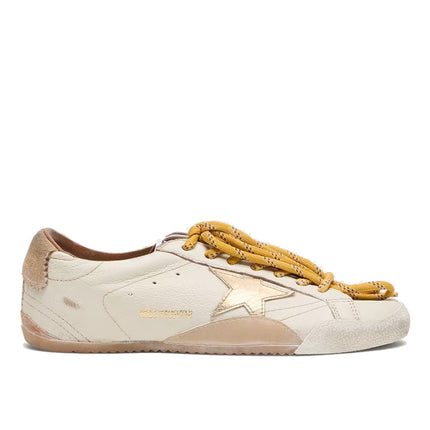 Golden Goose Women's True Star in White Nappa Leather with Gold Star and Beige