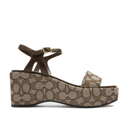 Coach Women's Gale Wedge Sandal In Signature Jacquard Maple
