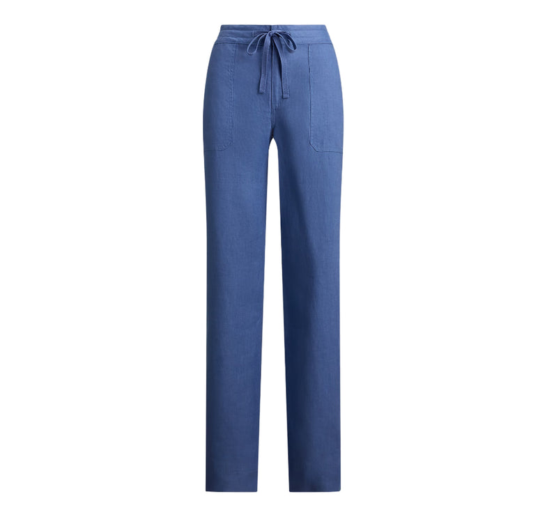 Polo Ralph Lauren Women's Linen Wide-Leg Pant Carson Blue