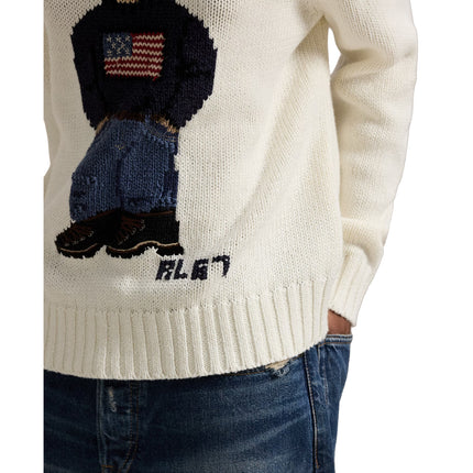 Polo Ralph Lauren Women's Polo Bear Hooded Sweater Parchment Cream