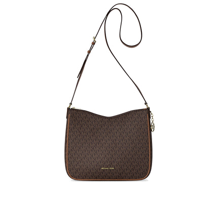 Michael Kors Women's Nayla Medium Signature Logo Messenger Bag Brown