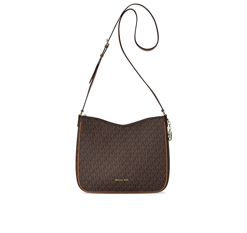 Michael Kors Women's Nayla Medium Signature Logo Messenger Bag Brown
