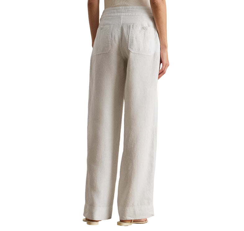 Polo Ralph Lauren Women's Linen Wide-Leg Pant White