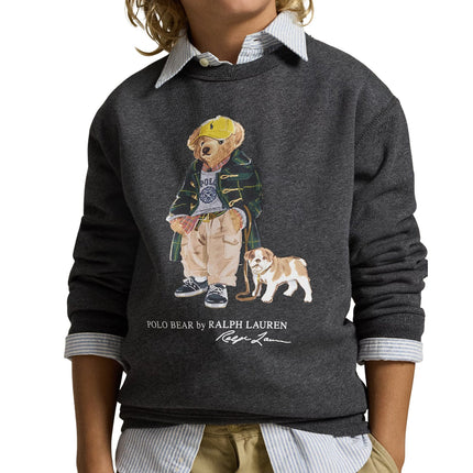 Polo Ralph Lauren Boy's Polo Bear Heathered Fleece Sweatshirt Windsor Heather