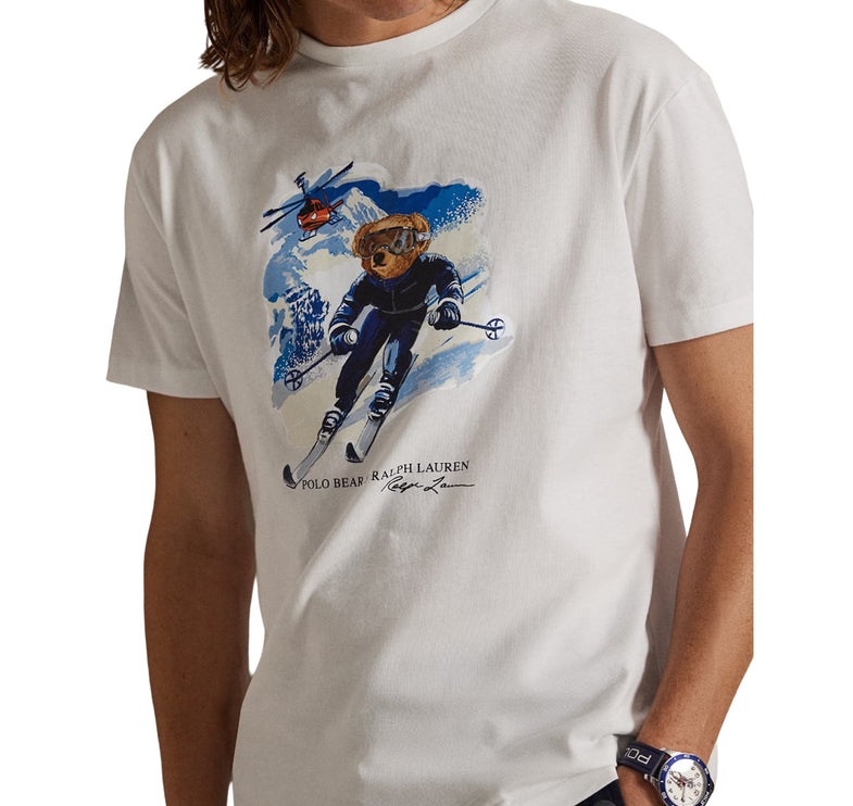 Polo Ralph Lauren Men's Classic Fit Polo Bear Jersey T-Shirt White/Active Bear
