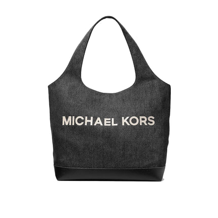 Michael Kors Women's Cooper Medium Denim Tote Bag Black Wash