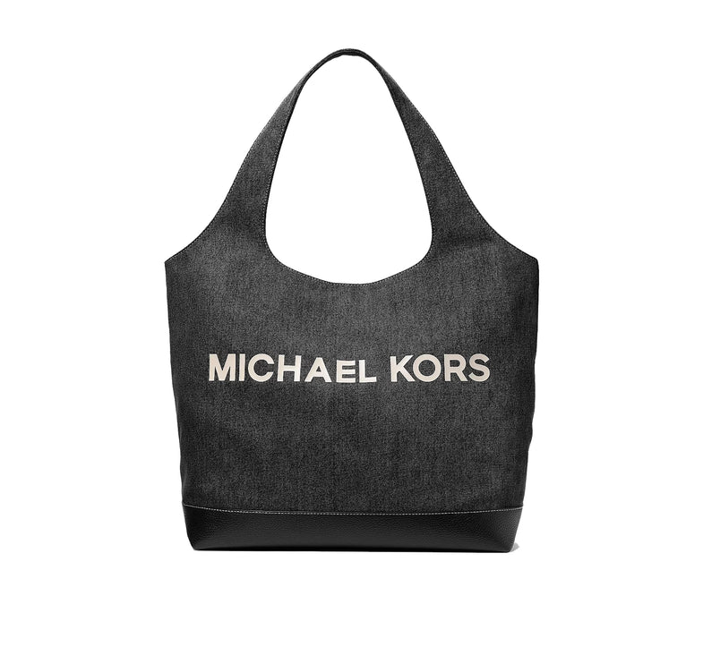 Michael Kors Women's Cooper Medium Denim Tote Bag Black Wash