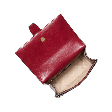 Michael Kors Women's Greenwich Small Studded Distressed Crossbody Bag Cherry