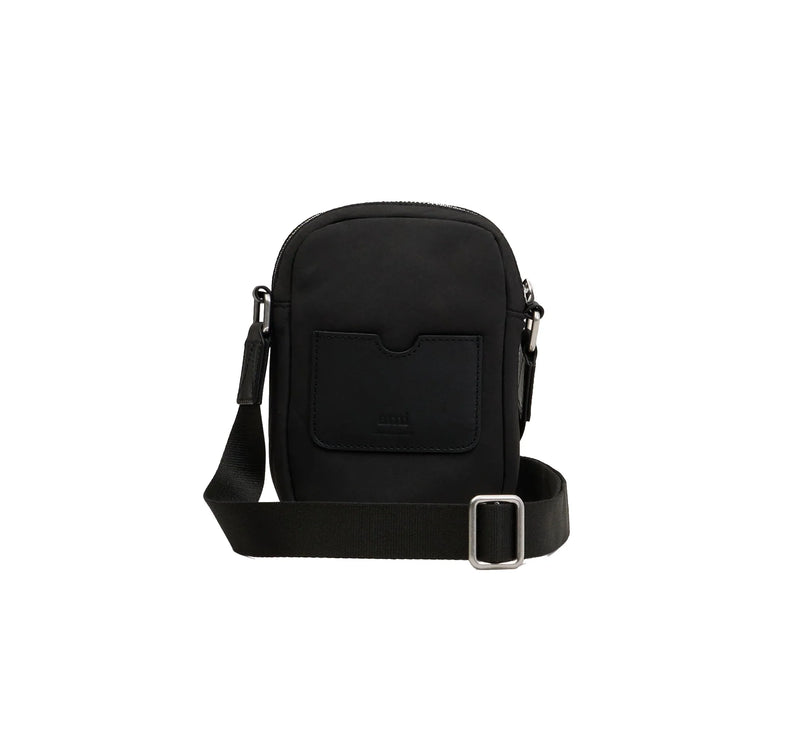 AMI Alexandre Mattiussi Canvas Small Ami De Coeur Crossbody Bag Black