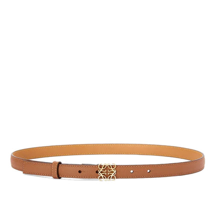 Loewe Women's Anagram Belt in Pebble Grain Calfskin Tan/Gold