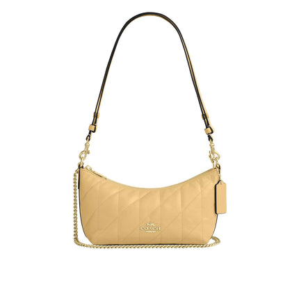 Coach Women's Caitlin Shoulder Bag With Quilting Gold/Soft Yellow