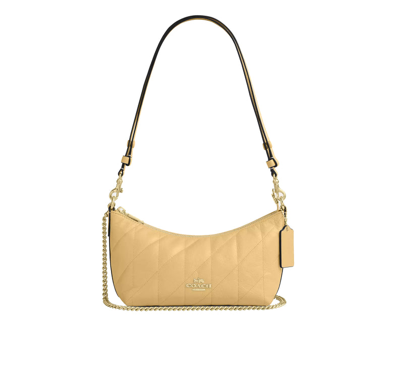 Coach Women's Caitlin Shoulder Bag With Quilting Gold/Soft Yellow