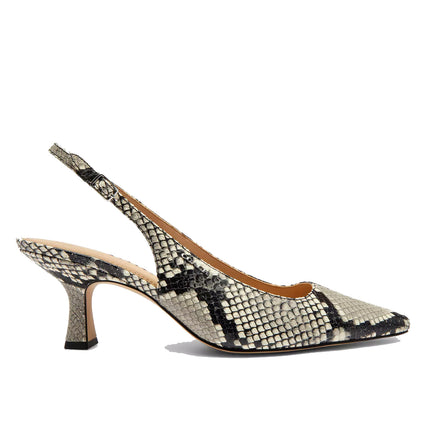 Coach Women's Slingback Heel With Snake Print Natural