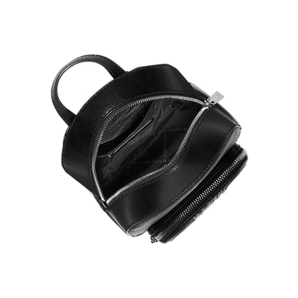 Michael Kors Women's Jaycee Extra-Small Pebbled Leather Convertible Backpack Silver/Black