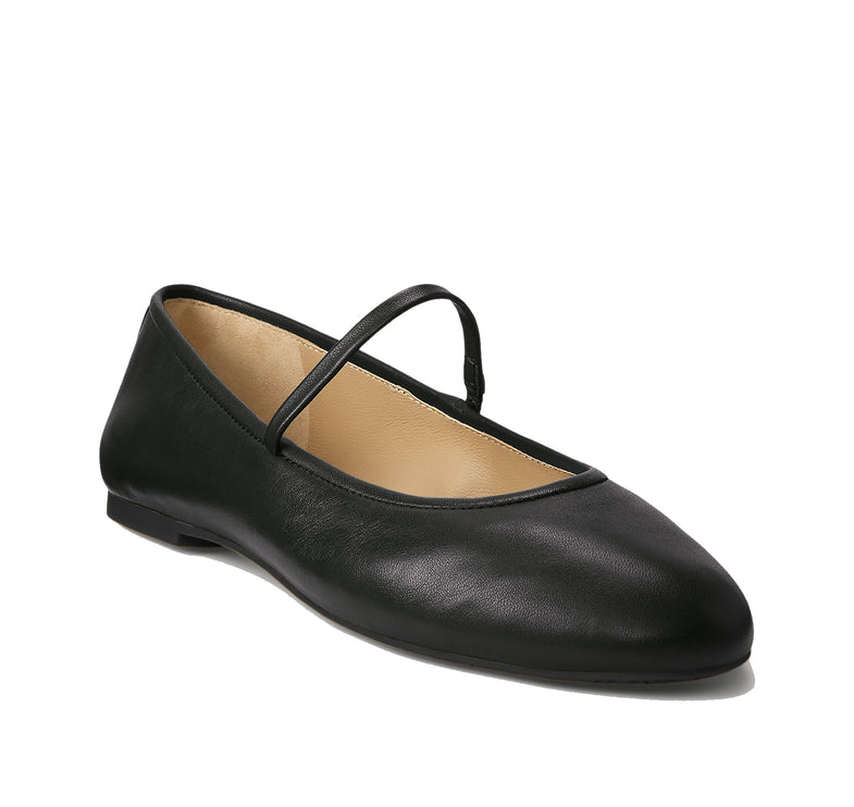Polo Ralph Lauren Women's Jayna Nappa Leather Mary Jane Flat Black