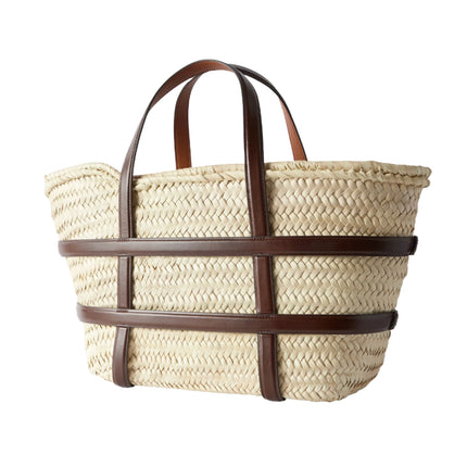 Tory Burch Women's Ella Woven Straw Tote Brown